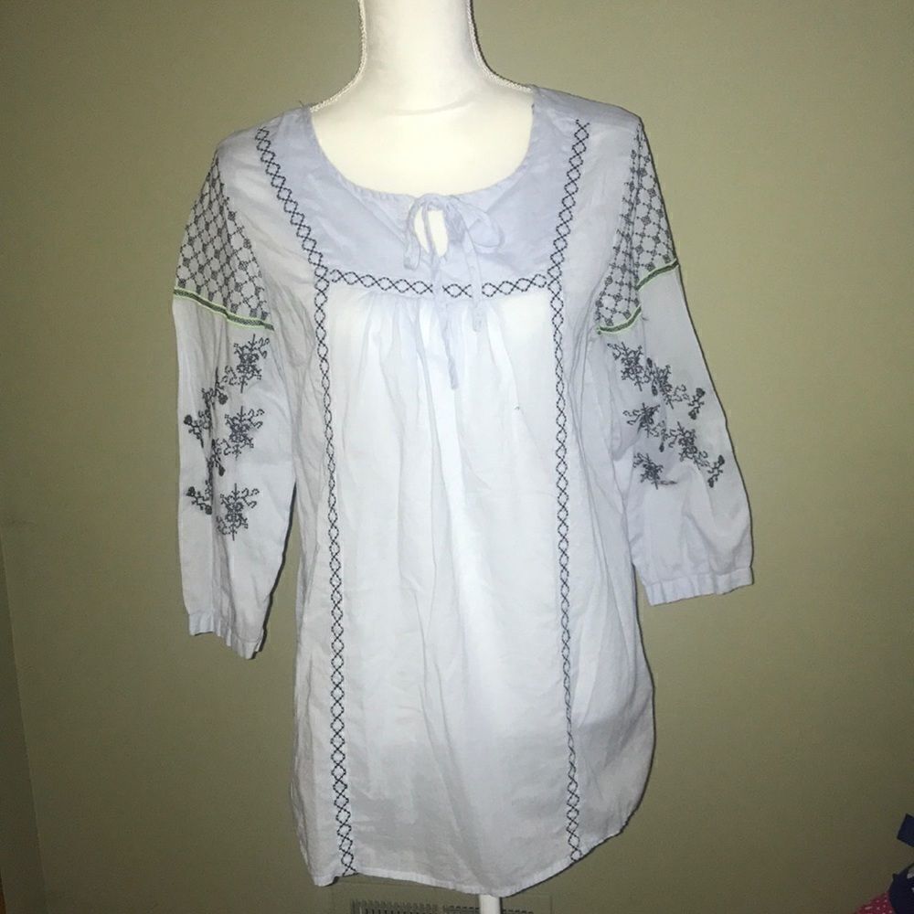 Light Blue Embroidered Top!! 